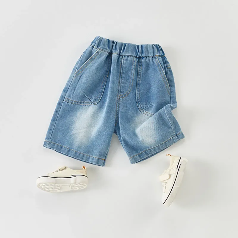 Byxor 1-7 år barn denim shorts baby pojkar flickor sommar modekläder småbarn casual jeans byxor barn lösa 2023