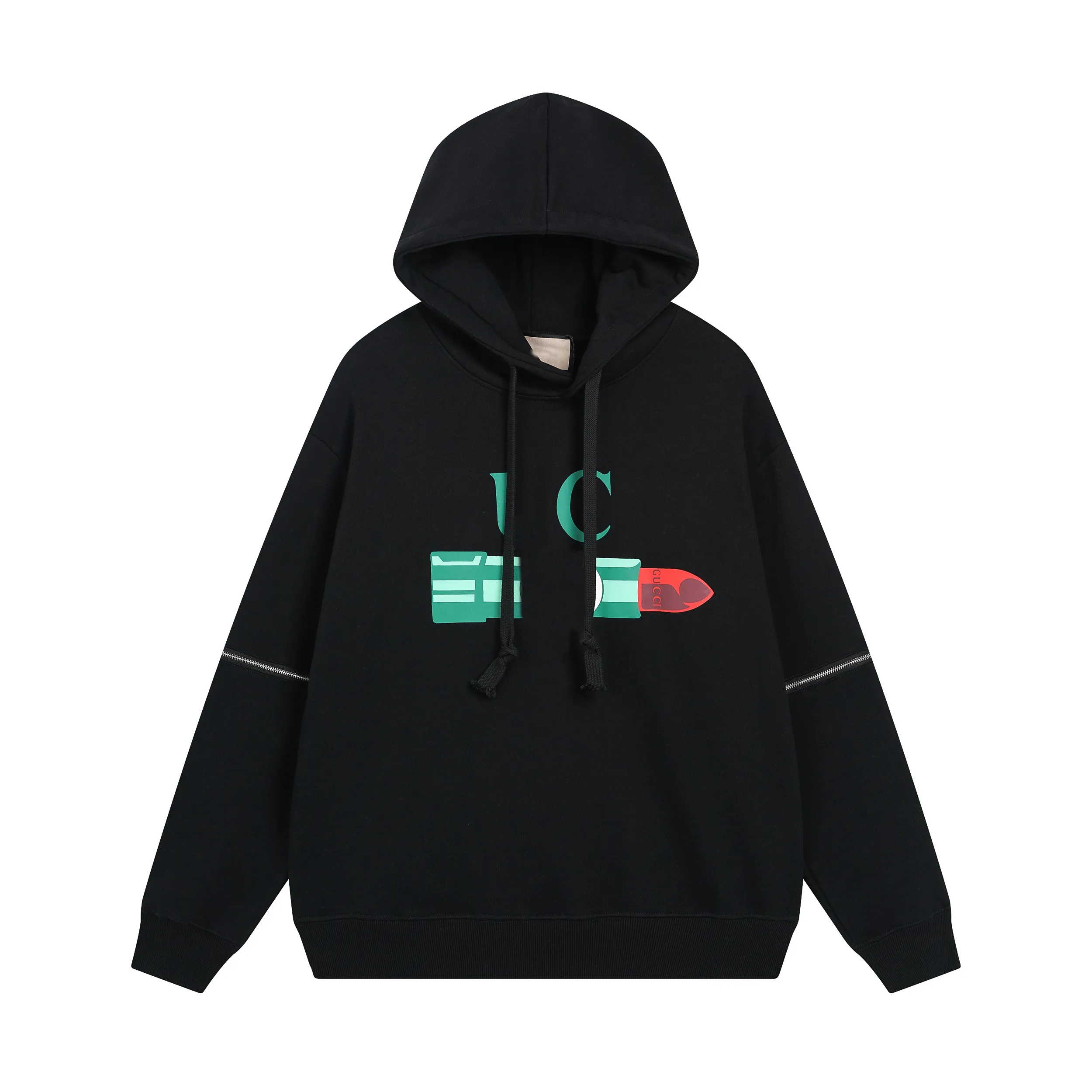 2024 Men Designer Hoodies Chest Letter Lipstick Lightning Print Men bing Women Red Green