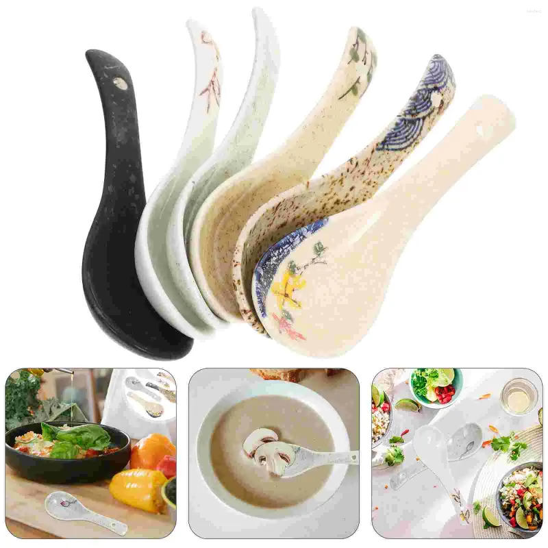 Spoons 6ps Ceramics zuppa di riso che servono gli antipasti per stufati di cereali