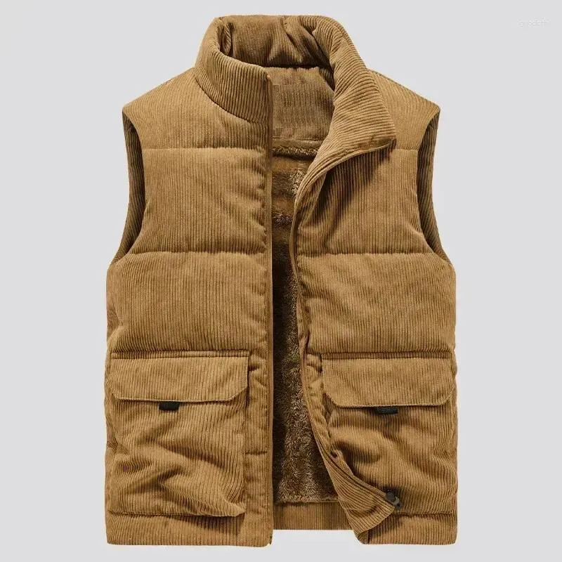 Men's Vests Fashion Wool Vest Winter Male Cotton-Padded Coats Men Sleeveless Jackets Warm Waistcoats Clothing Plus M-6XL