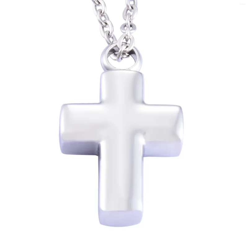 Chains Cross Pendant With Chain Stainless Steel Urn Necklace For Ashes Pet Container Men Charms Cremation Memorial Jewelry Accessories