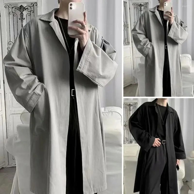 Men's Trench Coats Coat Stylish Lapel Breathable Wrinkle-resistant Thin Solid Color For Spring Autumn