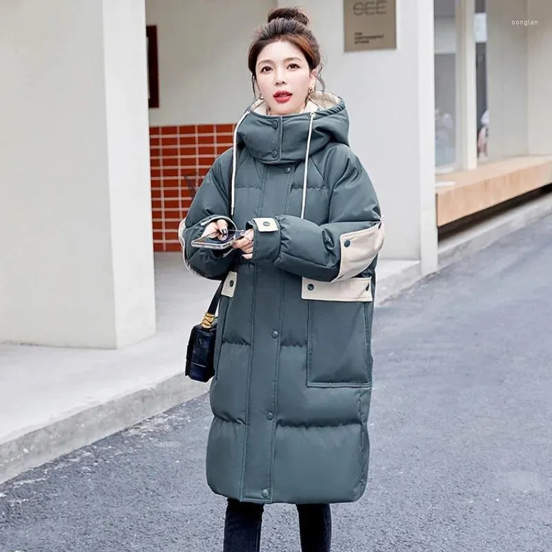 Mid length winter coat with clearance hood