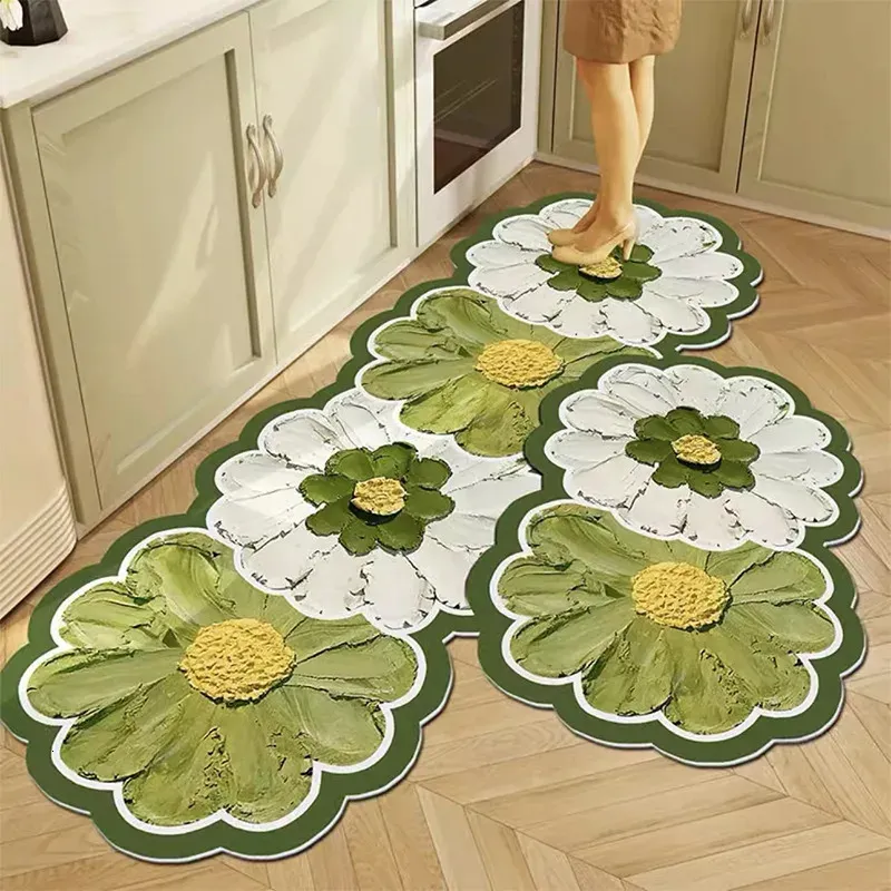 Super Absorbent Kitchen Floor Mat Diatom Mud Pad Bath Anti Slip Carpet Mats Wipeable Wash Long Strip 231225