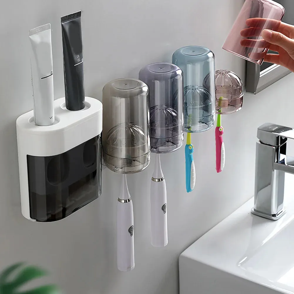 Wall-Mounted Toothbrush Holder & Automatic Toothpaste Dispenser - Space ...