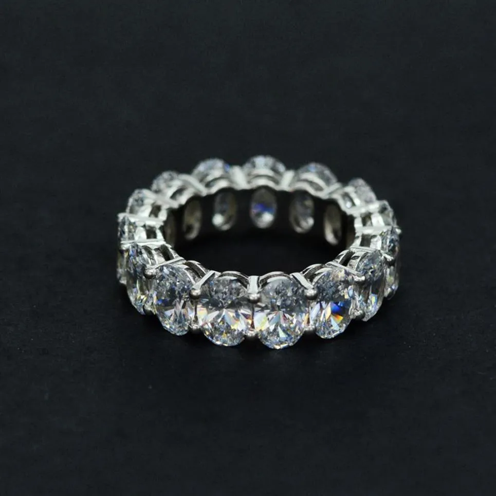 Anello di diamanti moissanite a taglio ovale di lusso 100% 100% originale 925 anelli di fedi nuziali in fidanzamento in argento sterling per donne regalo di gioielli235s235s