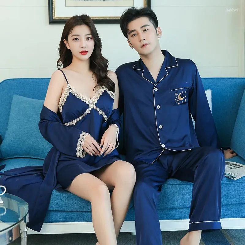 Men's Sleepwear Couples Rayon Nightgown Morning Bride Bridesmaid Bathrobe Men Pajamas Women Robe Sets