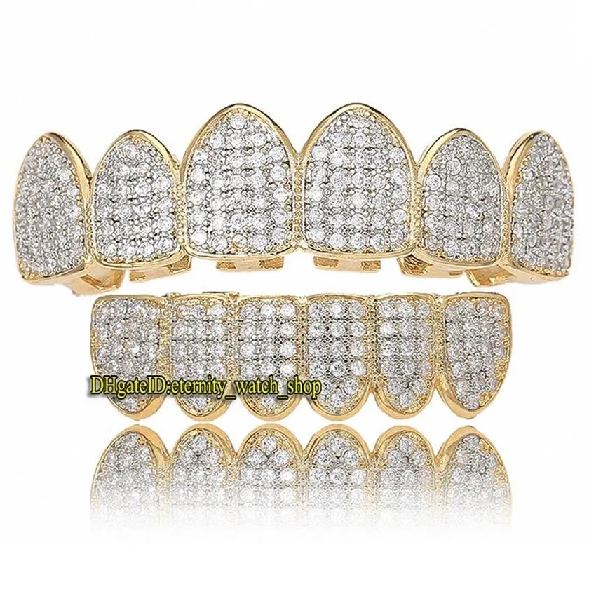 الأوروبي والأمريكي يبيع المجوهرات الهيب هوب مطعمة CZ Diamond Braces Vampire Teath Hip-Hop Iced Out Diamond Braces Eternity241n