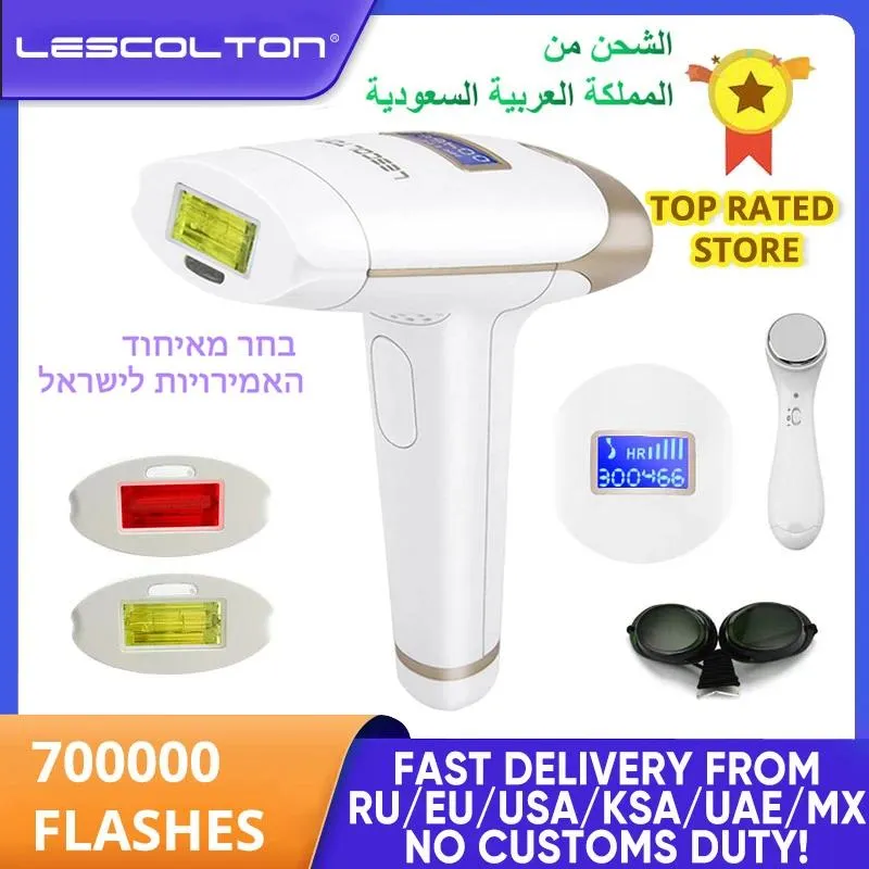 Epilator Lescolton 2in1 IPL Epilator Hårborttagning LCD Display Hine T009I Laser Permanent Bikini Trimmer Electric Depilador A Laser