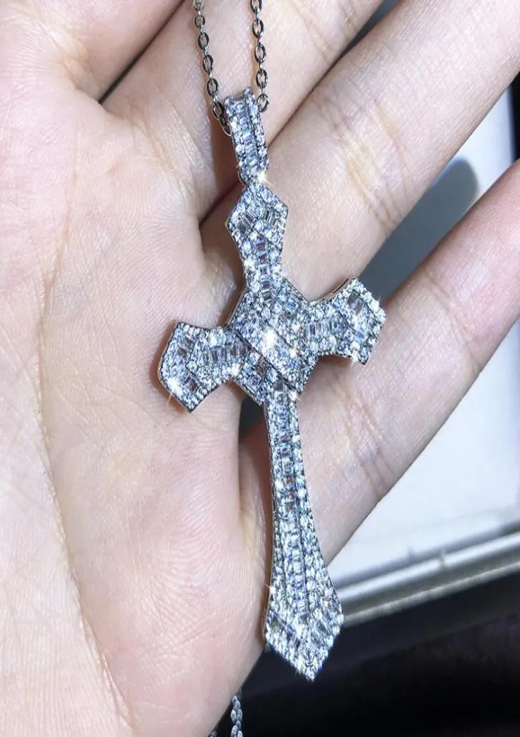 Hip Hop Brillante Donna Uomo Croce simula collana di diamanti Catena pendente 2020 Gioielli per il corpo fine Punk Brithday Regalo di Natale6315836