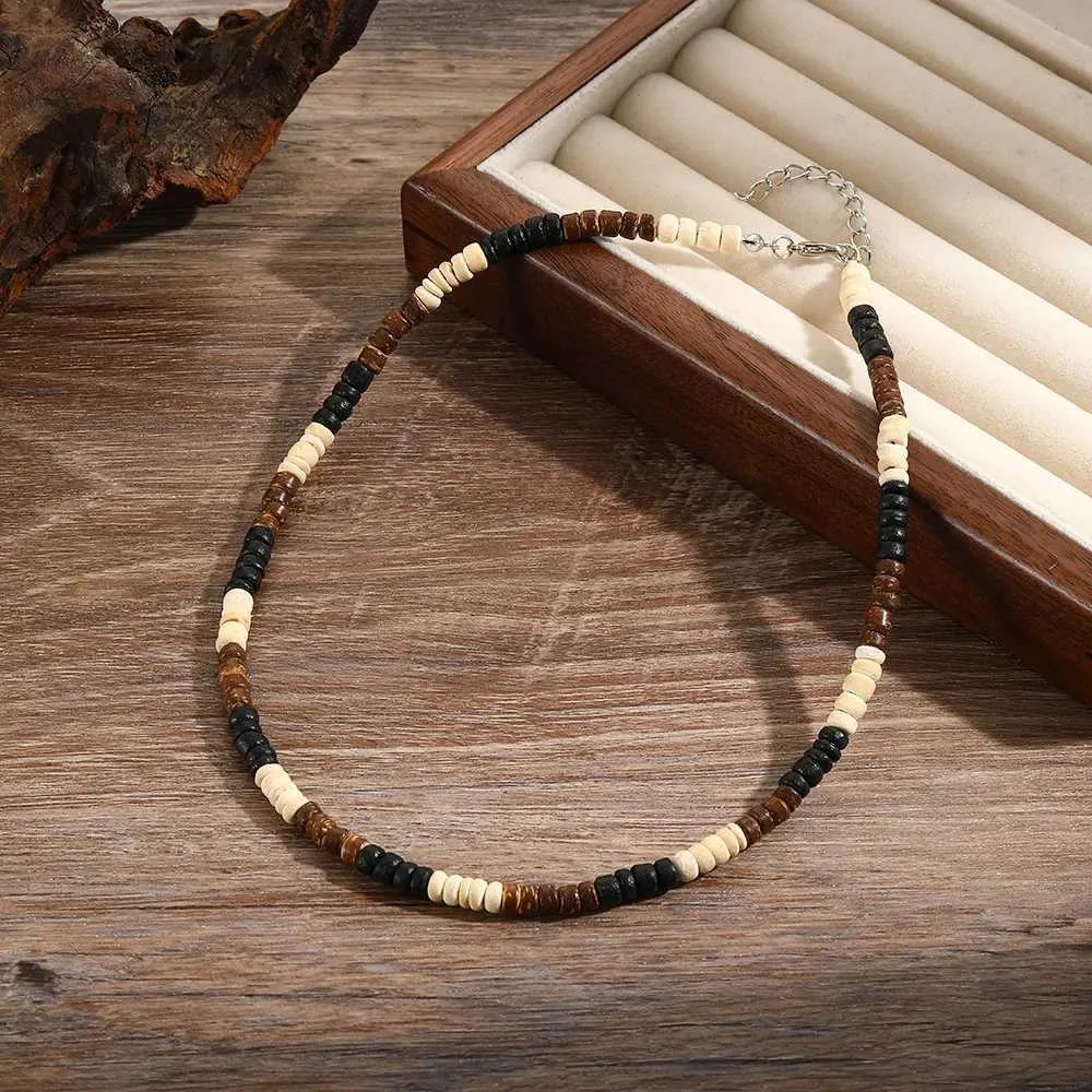 Men Necklace Beads | Men's Necklace - 2023 Simple Fashion Men's Black  Natural Beads - Aliexpress