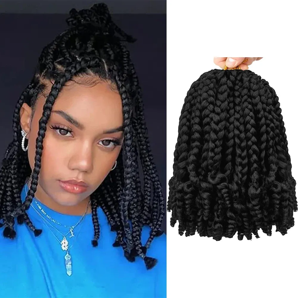 30 Strands Goddess Box Braids Crochet Hair 14-24inch Curly Braided