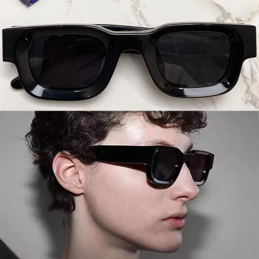 Herrkvinnor Designer Solglasögon Rhodeo-102 Fashion Classic Black Square Trend Brand Mini Sun Glasses Supertjock Sheet Frame Top Q260K