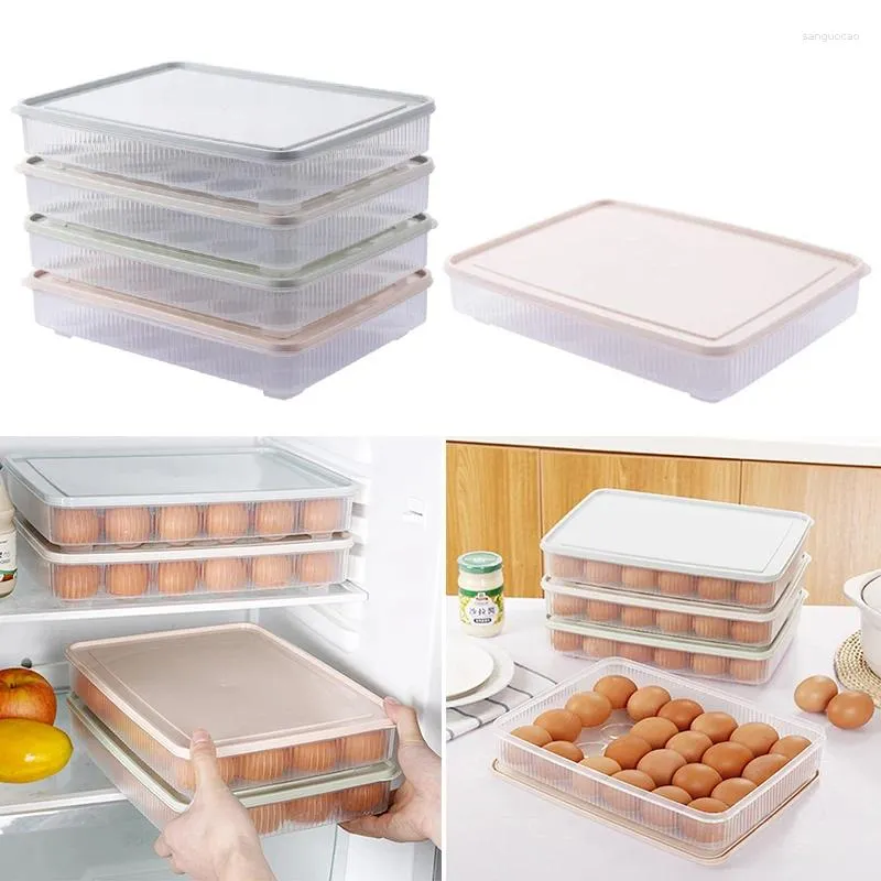 Lagerflaschen Innovativer Kühlschrank Frische D Platz sparende Testartikel Food 24-Ei-Box Küche Organisation Deckel