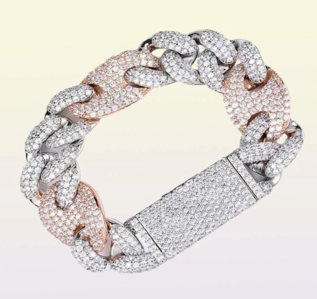 20 mm blokady Link 79 -calowy Bransoletka lodowana cyrkon Bling Hip Hop Men Men Biżuter Prezent Branse Bracelets1090799