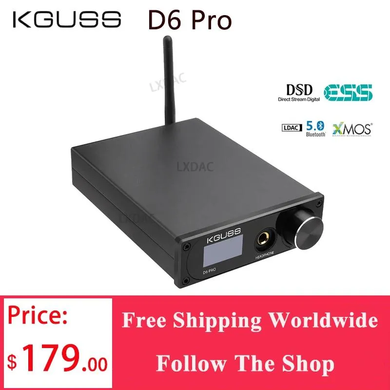 Mixer kguss d6 pro contrata amplificador de fone de ouvido usb dac 600ohm amplificador de fone de ouvido ess9038k2m bluetooth 5.0 ldac xmos dsd512 para audiófilos