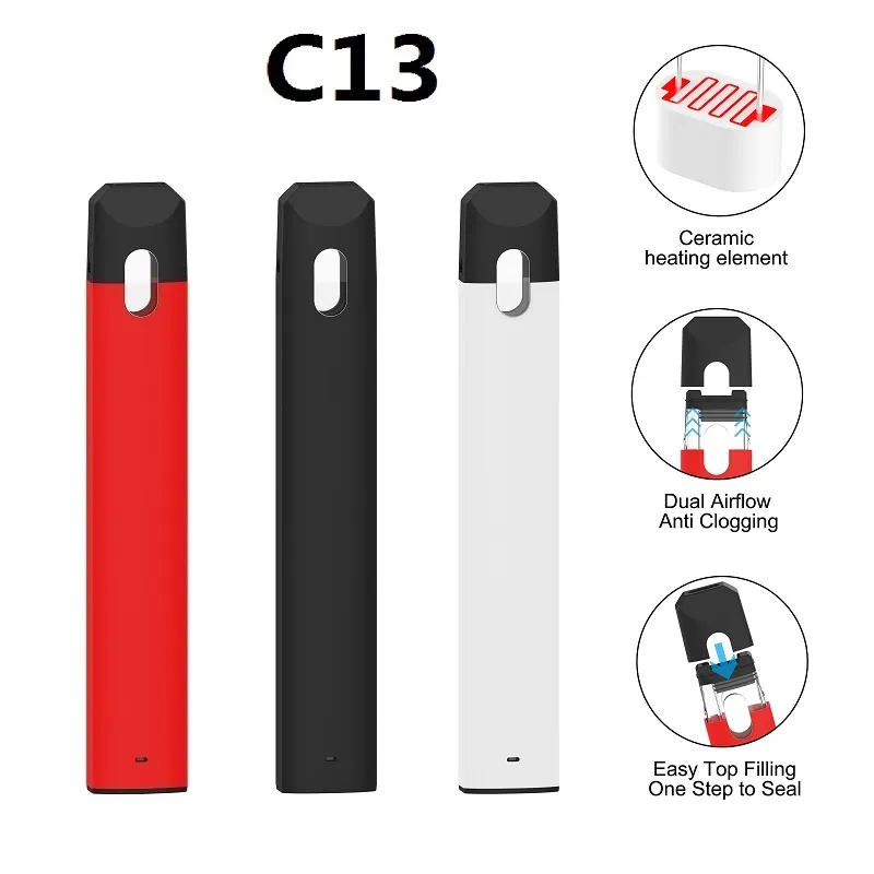 USA Stock Disponible Vape Pen 1.0ml 270mAh Uppladdningsbart batteri för D8 D9 Svart röd enhet tom förångare tjock tunn oljetank ingen igensättning av vapingfabrik gratis frakt