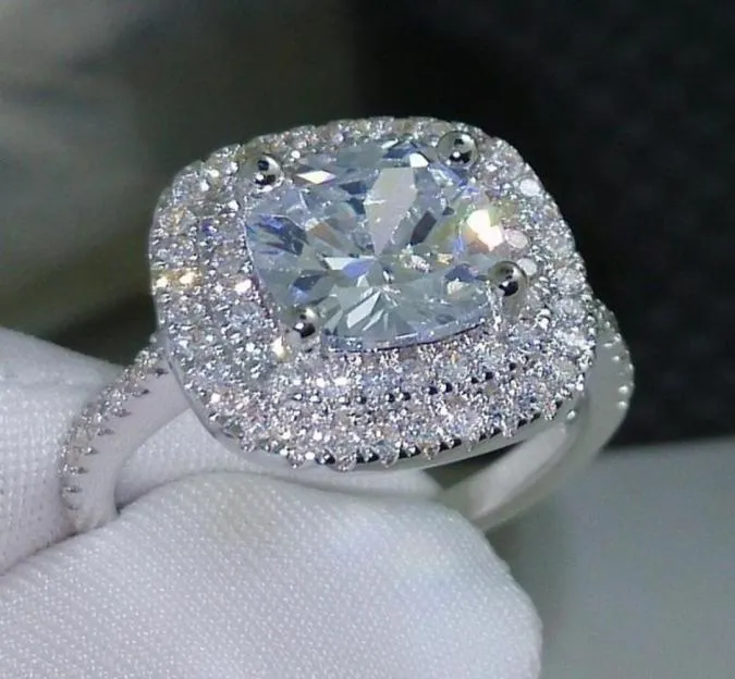 Cluster Anelli LMNZB 2022 925 nozze d'argento per le donne romantico a forma di fiore intarsio diamante anello di fidanzamento gioielli LR6807239749