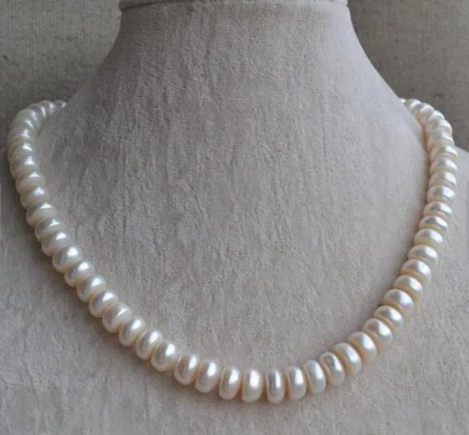 Bijoux en perles véritables de 17 pouces, couleur blanche, collier de perles d'eau douce, grande taille, 95105mm, 8565463