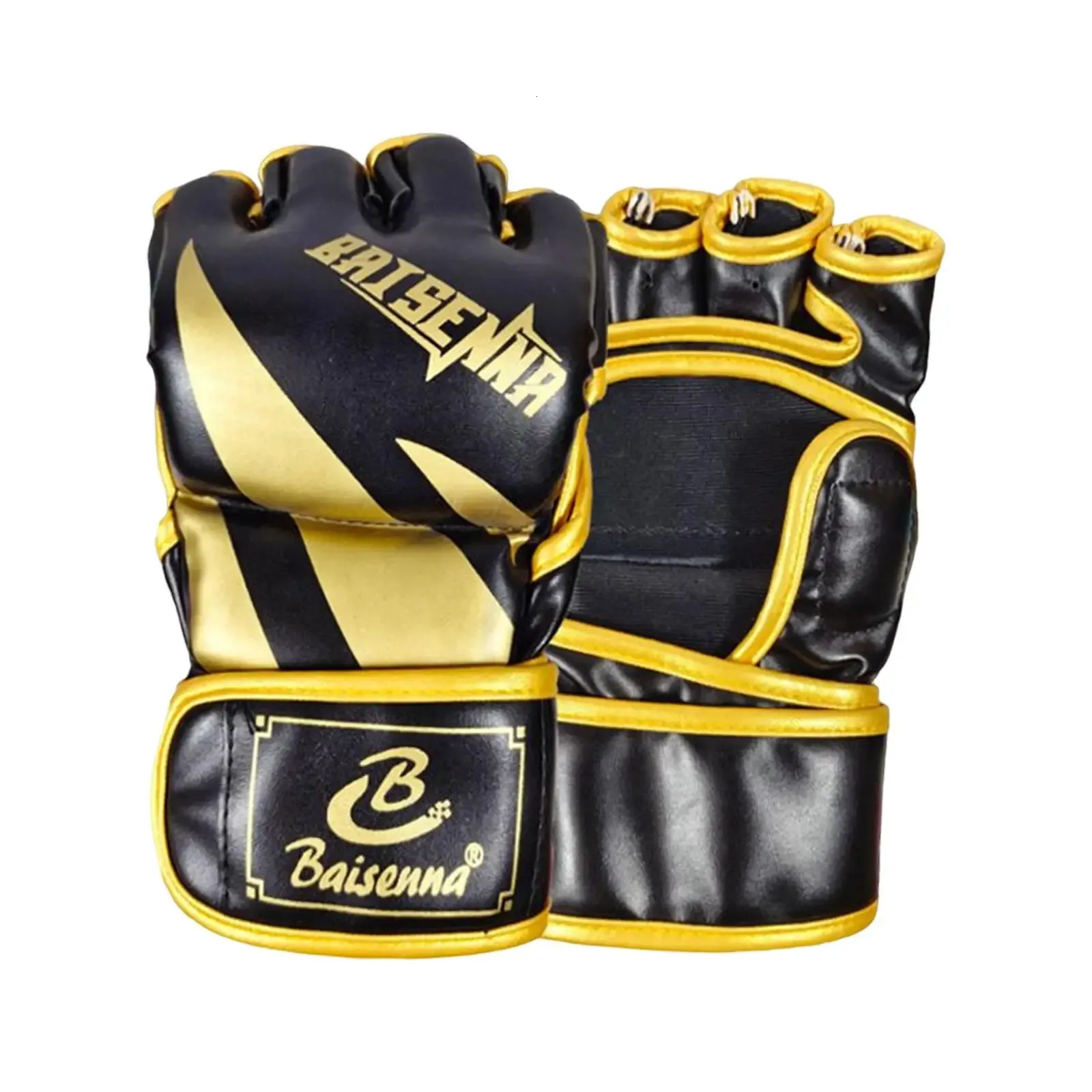 Mma Gloves Half Finger Sandbag Half Mitts Breathable Kick Boxing Gloves Youth Adults Men Women Grappling Fitness 231225