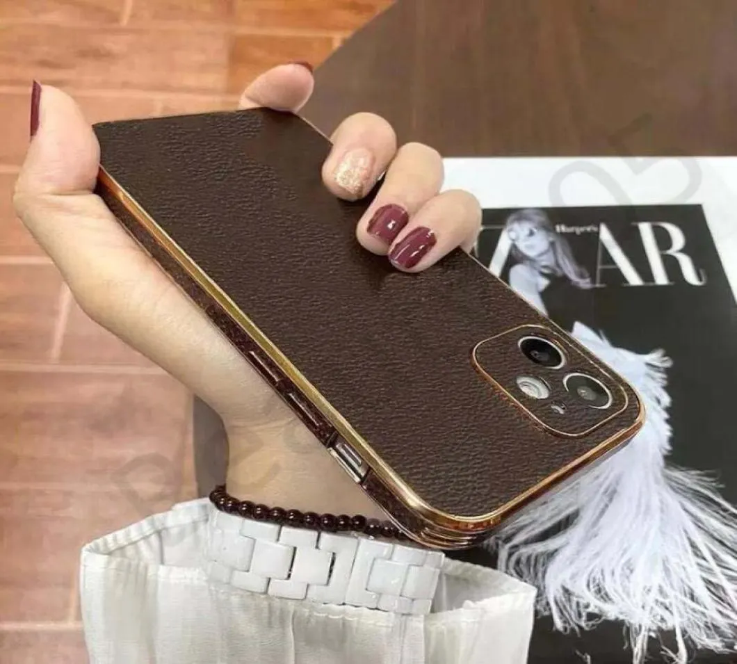 Designer Telefonfodral för iPhone 14 Pro Max 13 11 12Pro 11Pro XR X XS Max 8 7 Plus Metallic Lock PU Leather Cover B055466696