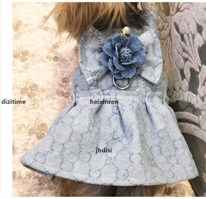 JHDISI PET Dog Apparel Sukienka dla zwierząt Piękna pełna litera designerka niebieska litery T -koszulka dla psów i kota y t