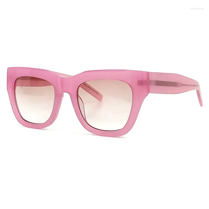 Sonnenbrille, quadratisch, für Damen, hochwertiger Acetatrahmen, UV400-Schutz, Brillengläser mit Markenetuis