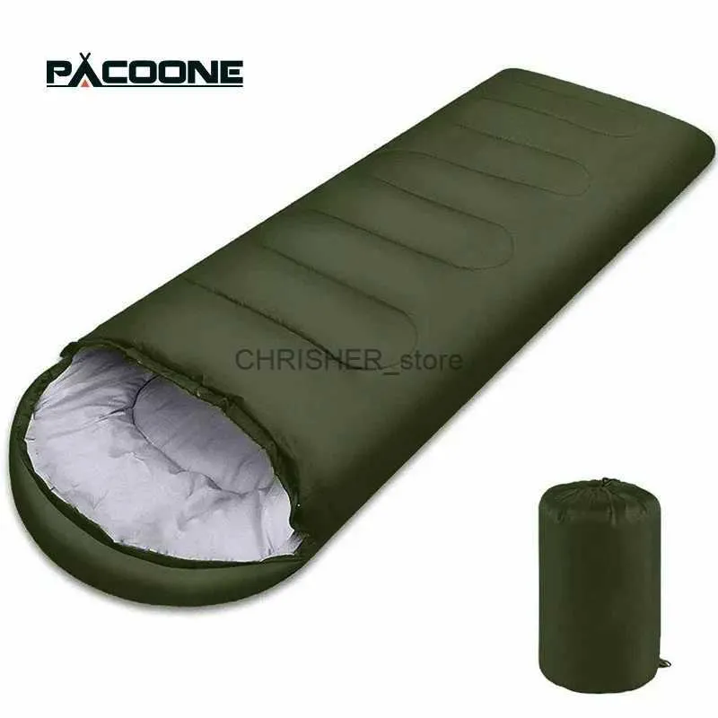 寝袋PACOONE CAMPING SLEAPIGNE LIGHTWEIGHT 4シーズン暖かい封筒バックパッキングアウトドアミイラコットンウィンタースリーピングバグル231226