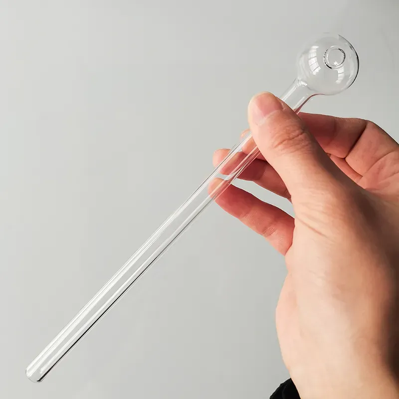 20cm length Clear Glass Oil Burner Pipes 25mm Big Bowl Pyrex 7.9 inch Thick Transparent Great Smoking Tubes for Smokers Gift 200mm Long Smoking Pipe Wholesale