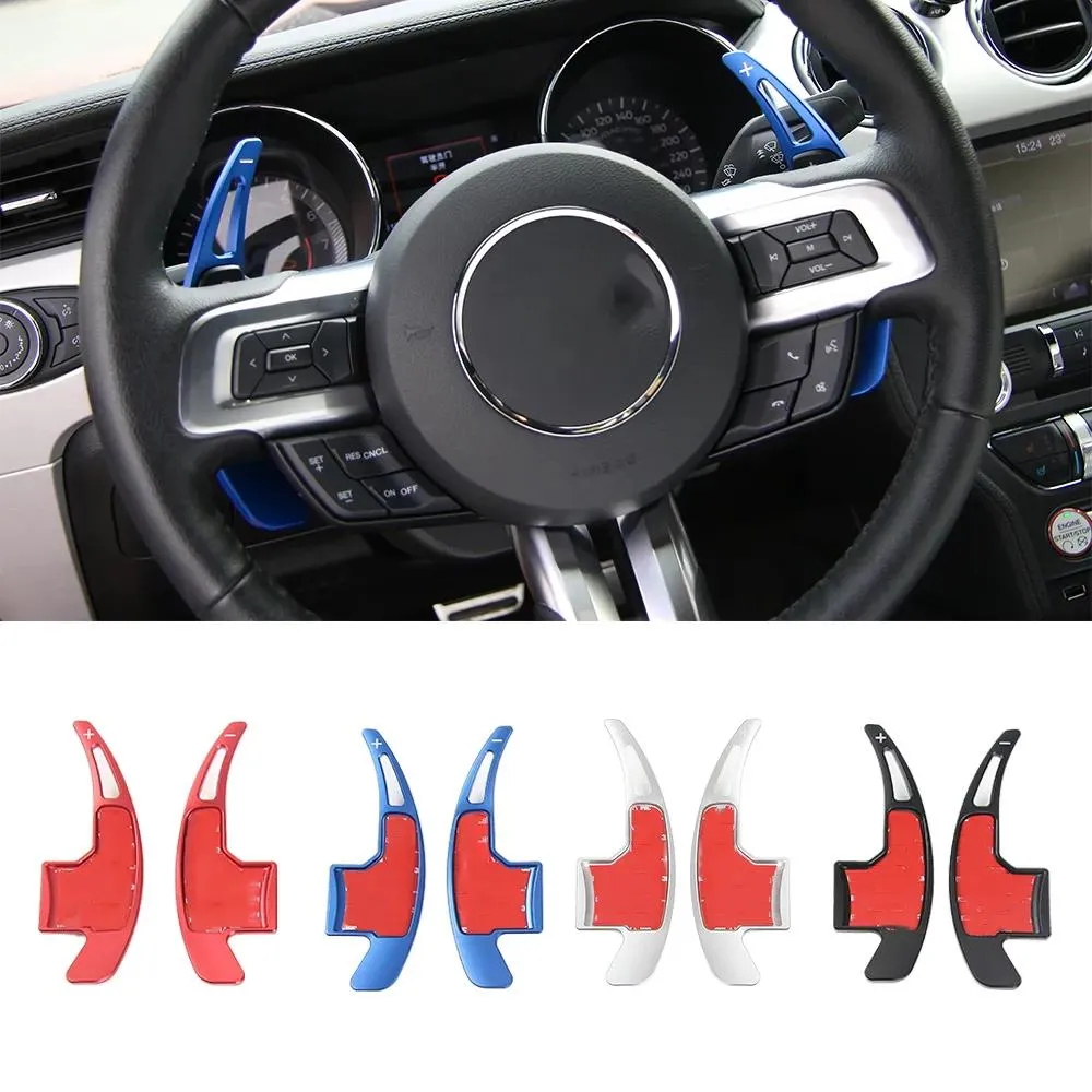 Accessori Leve del cambio al volante per auto Copertura decorativa in lega di alluminio per Ford Mustang 2015+ Accessori per interni auto