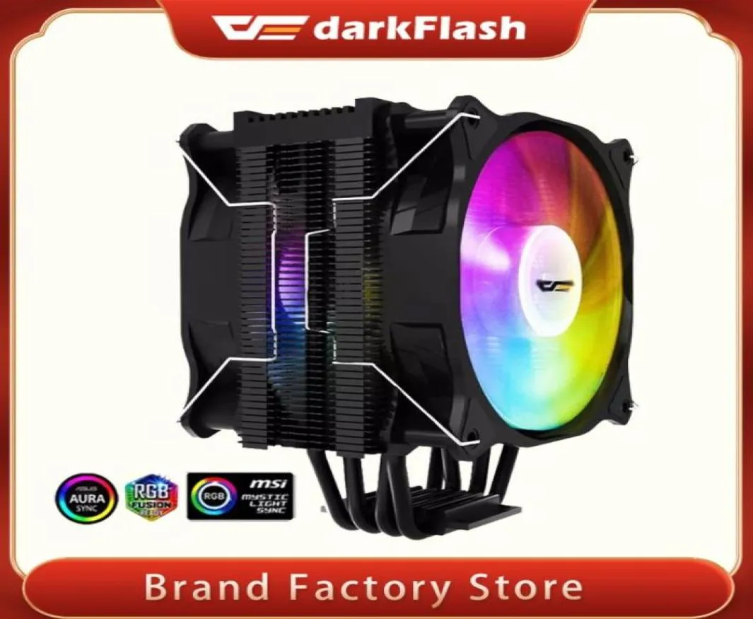 Fans Coolings Darkflash 4 Heatpipes ARGB CPU Cooler Radiator Silent PWM 4PIN 250W For Intel LGA 1150 1151 1155 1200 1366 AMD AM44502170