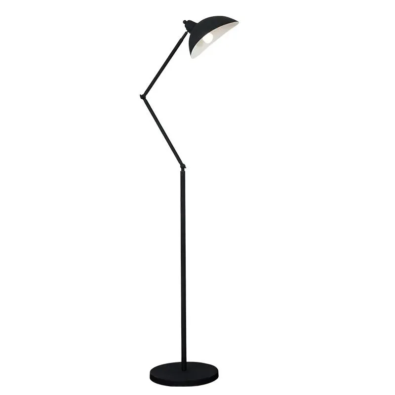 Lampor E27 Golvläsningslampa Creative Modern Minimalist Stand Desk Light Metal Shade Stand Lamp för sovrummet
