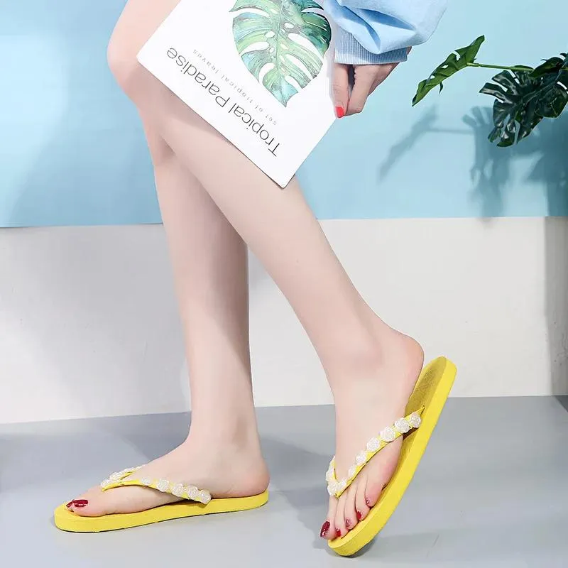 Flops Summer and autumn solid color popular lovely soft bottom nonslip ladies flipflops 3142