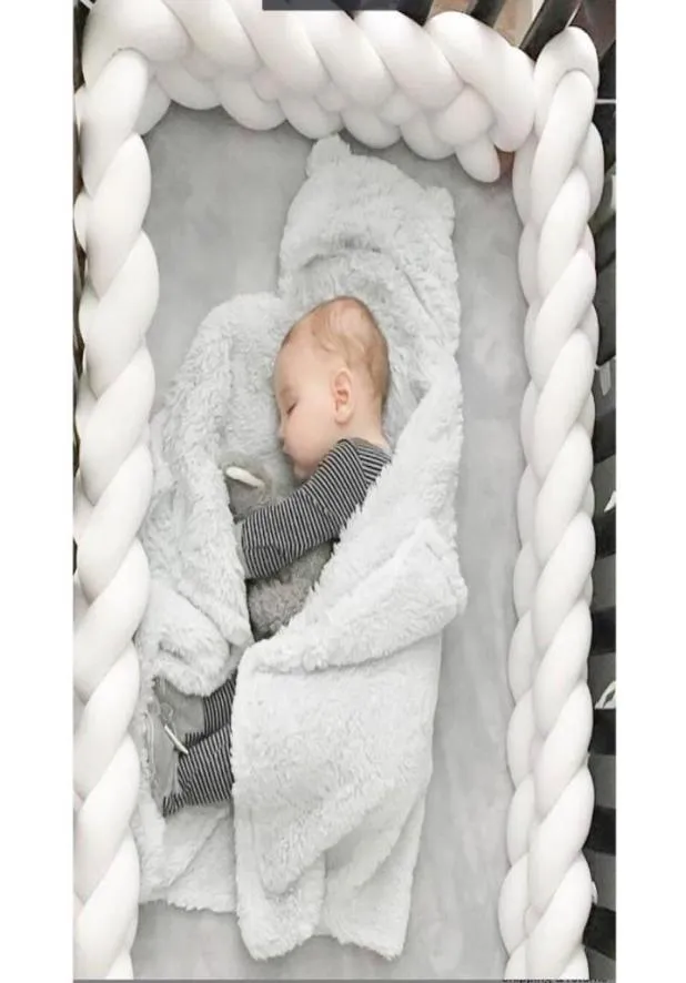 Born Boy Girl Cot Protector Knot Braid Pillow 방향 장식 14M1495857을위한 침대 침구 세트에 첫 워커 베이비 침대 범퍼