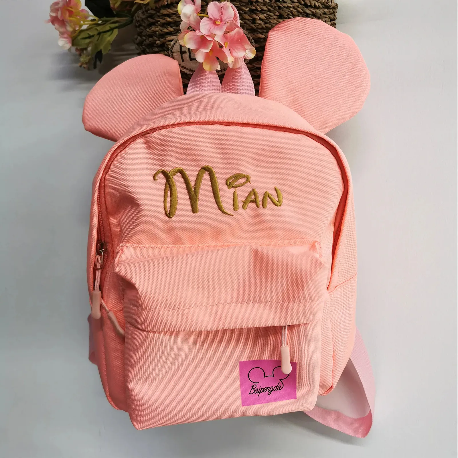 Sac de voyage personnalisé pour bébé couleur bonbon cartable de maternelle personnalisé nom brodé dessin animé mignon garçons filles cartable 231226