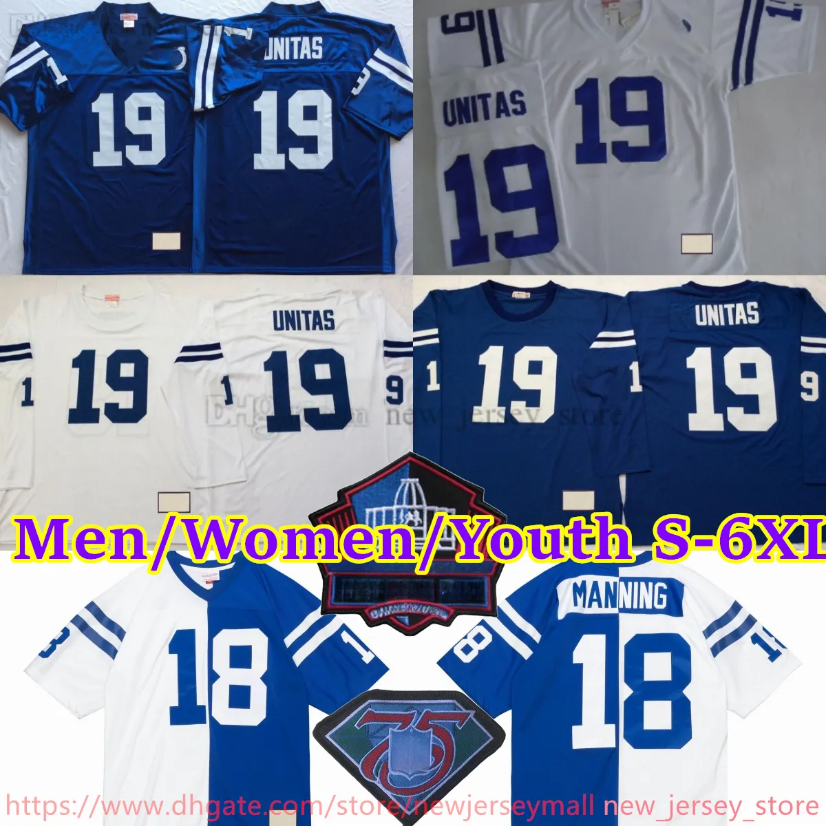 Özel S-6XL Gerileme 1999 Futbol 18 Peyton Manning Jersey Stitch 63 Jeff Cumartesi 28 Marshall Faulk 78 Tarik Glen 4 Jim Harbaugh 53 Ray Donaldso Marshall Faulk