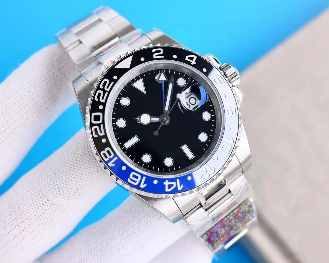 Herrklocka Batgirl Watch Pepsi GMT Batman 3285 Movement Clean Watch Factory Sapphire 100mm Waterproof Ceramic Bezel 904L Rostfri Steel Watch Fasteners