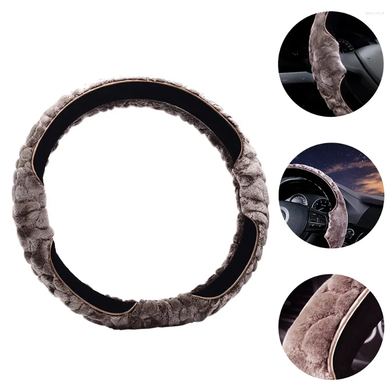 Steering Wheel Covers 1 Pc Protector Plush Vehicle Handle Cover Car