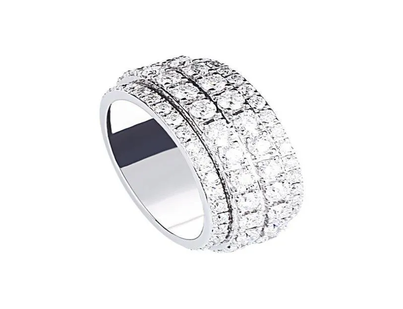 Кольца кластера Мужское кольцо с муассанитом 039s Платина с бриллиантами Европейские и американские блестящие роскошные ювелирные изделия со звездным бегущим пальцем1919852