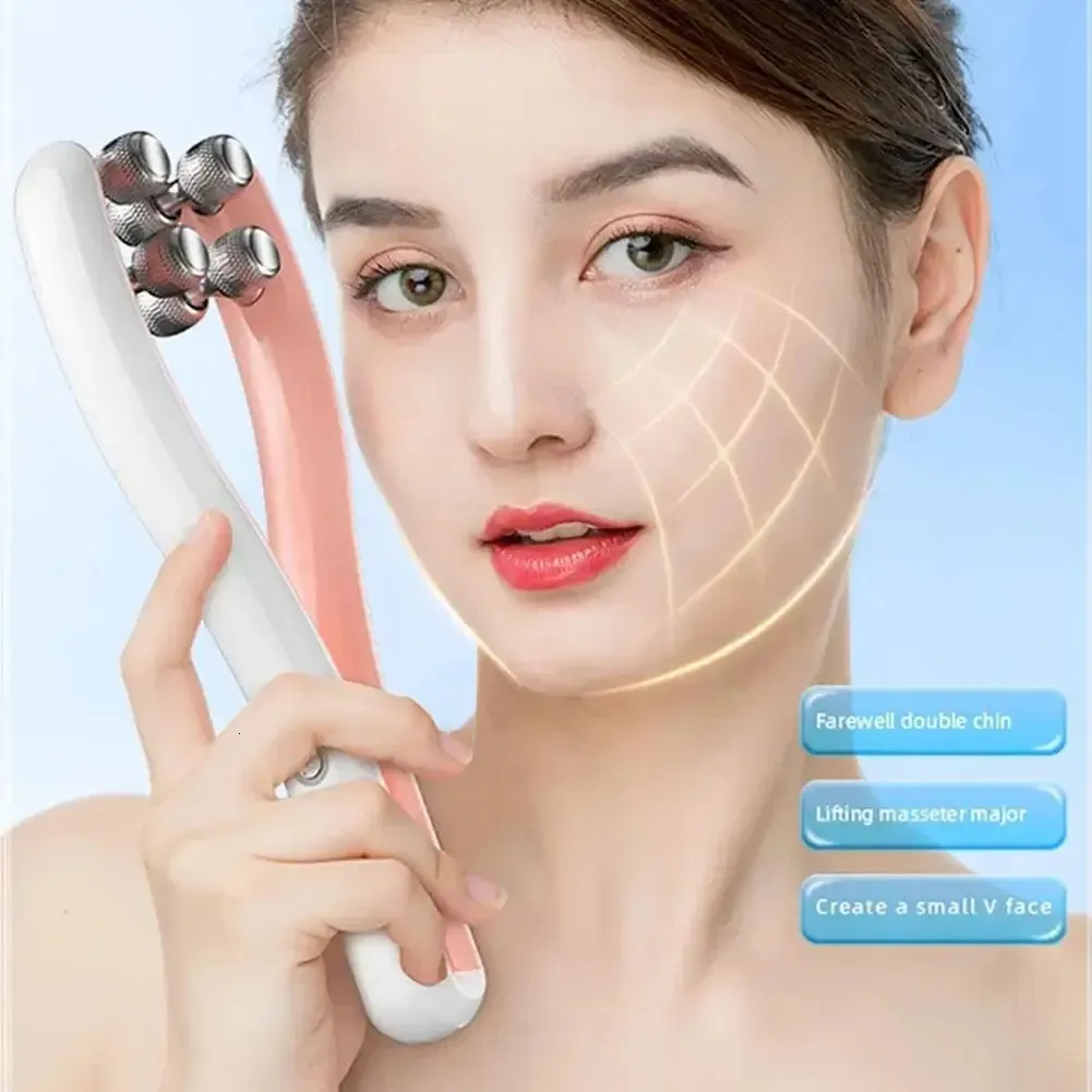 Electric Roller Massager Face Slimming Double Care Massager Face Lift V Skin Chin Tool Up Belt Shaped V1M1 231225
