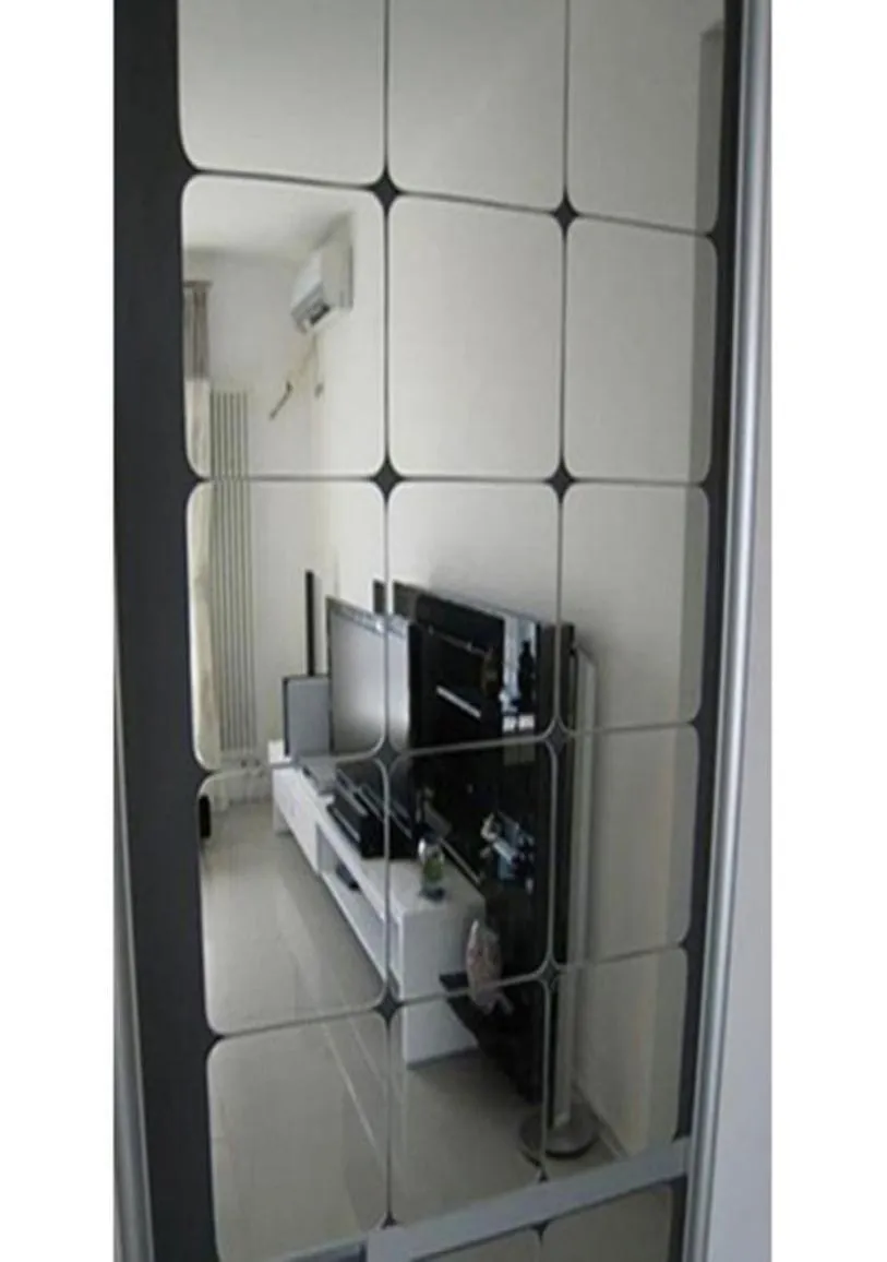 Autocollant mural miroir carré amovible, 6 pièces, décoration de maison, miroir de plafond de toit, autocollant mural en cristal, DIY bricolage, acrylique 3775962