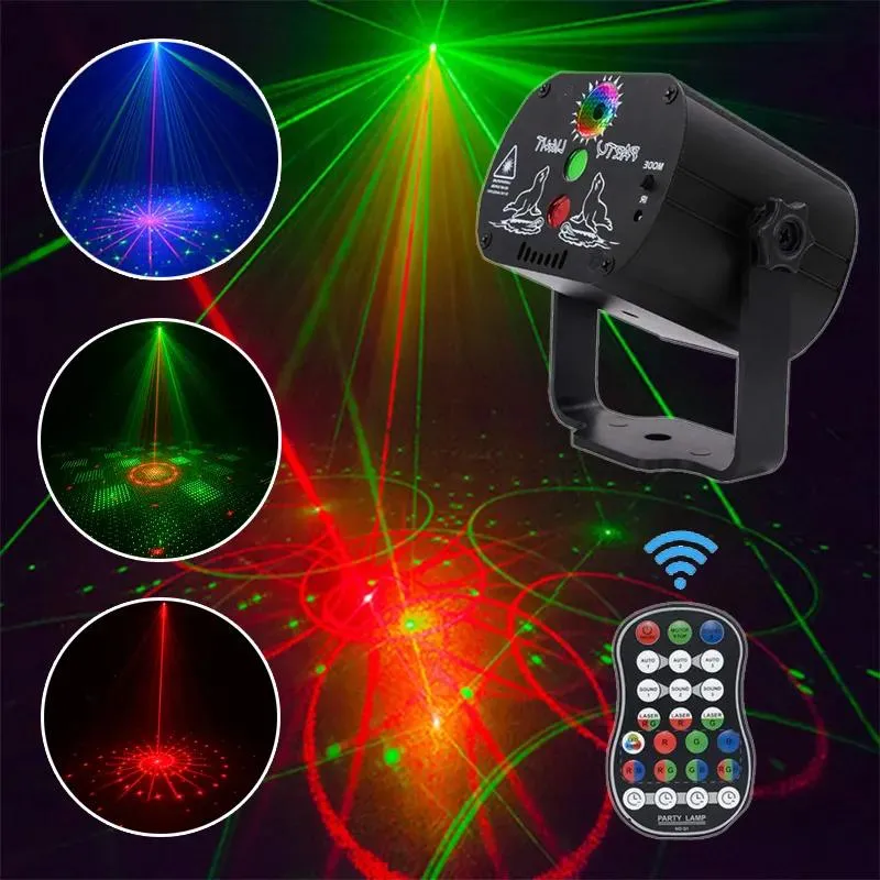 Fornisce 60 modelli LED Luce da discoteca Proiettore laser di Natale Luce da festa USB ricaricabile RGB Luce da palco per DJ domestico Spettacolo di Halloween Y201