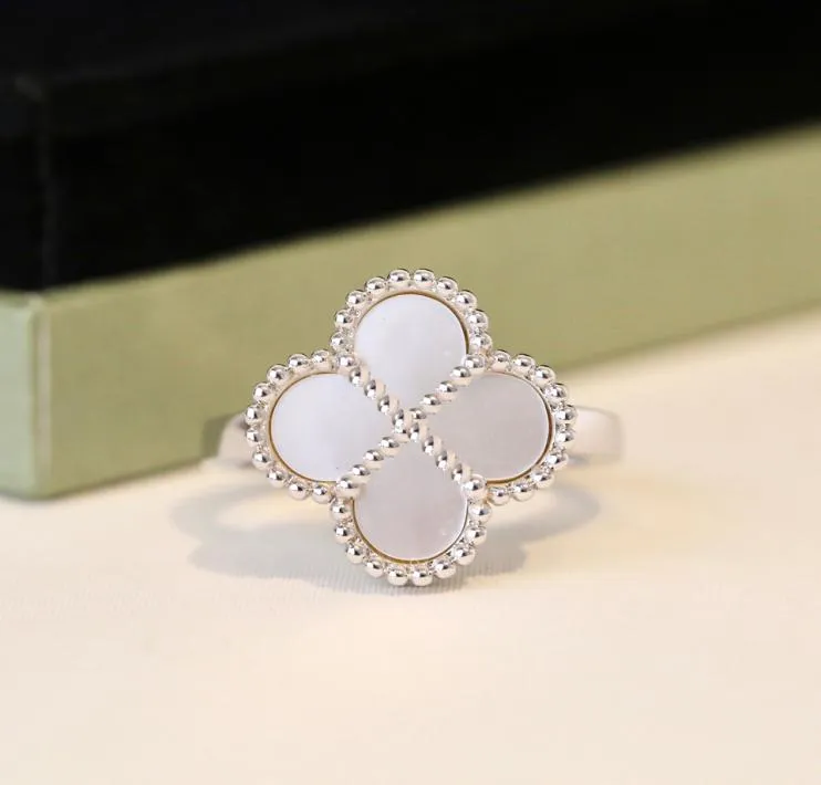 Clover Ring For Woman Silver Rings Designer Womens Jewelry Womens Jewlery Bague Femme Designer Jewellery Bijoux De Luxe Jewelries 7762566