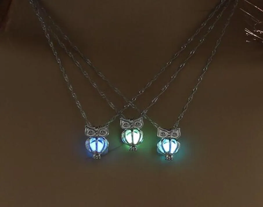 Очаровательное светящееся ожерелье с подвеской в виде совы, милые светящиеся ювелирные изделия, колье, 3 цвета, рождественский подарок для женщин, ожерелье, модное падение, GB5594697
