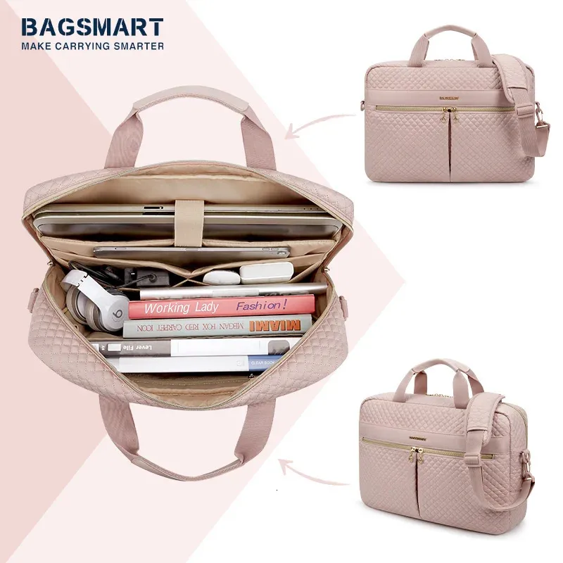 BAGSMART Large Capacity 17 inch Laptop Bag Shoulder Messenger Notebook Pouch Briefcase Office Travel Business Computer HandBag 231226