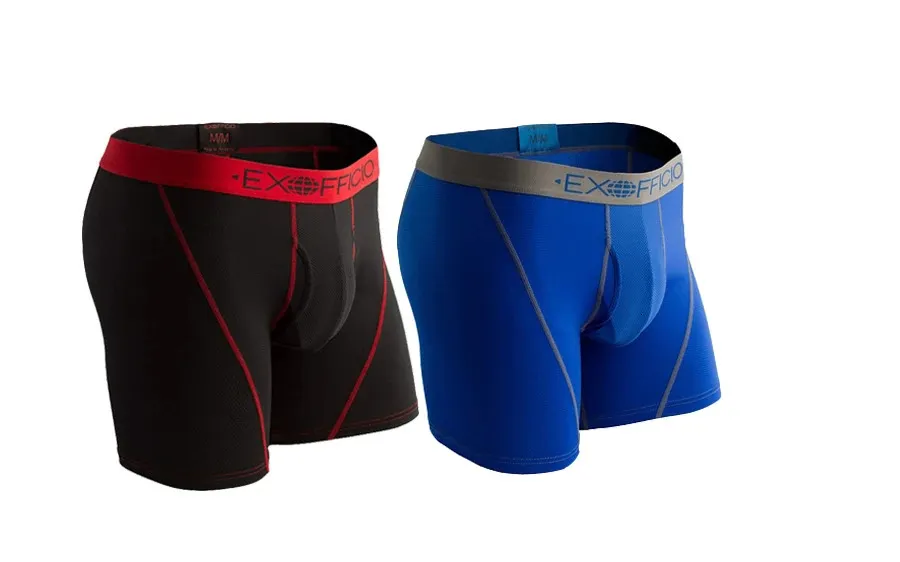 2 pacotes ExOfficio Men Underwear Mens Sport Mesh 6 "Boxer Breve Respirável Leve Secagem Rápida Homem EUA Tamanho SXXL 231225