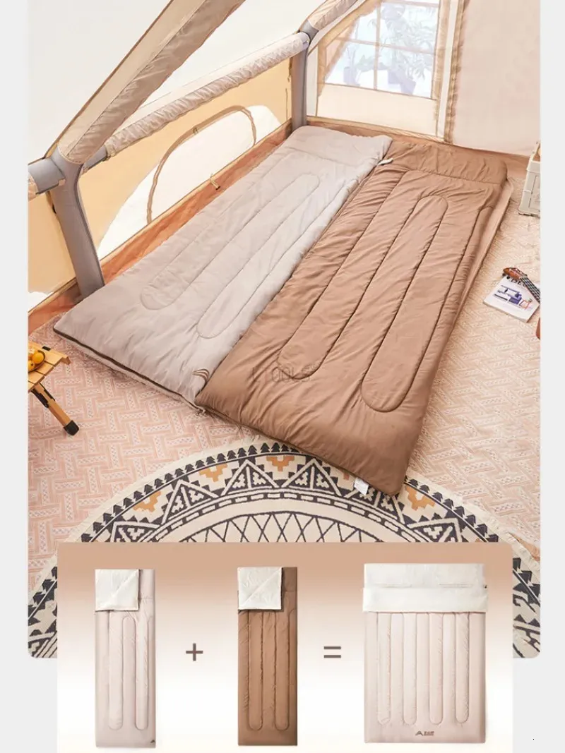 Sac De Couchage Double Flanelle Coton Pour 2 Personnes - Neuf, Lavable Machine, Camping
