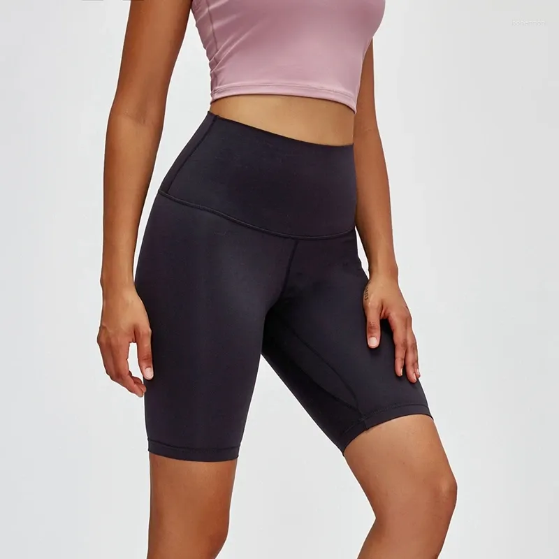 Активные шорты плюс брюки для йоги с высокой талией, поднимающие бедра, эластичные тонкие полуженские однотонные спортивные леггинсы для бега с двухсторонней щеткой