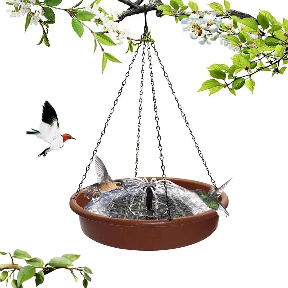 Mangeoires à oiseaux suspendues Plateau de bain Crochet en forme de crochet Fontaine en plastique Buveur d'eau Mangeoire extérieure Fournitures pour animaux de compagnie Jardin Décor 231225