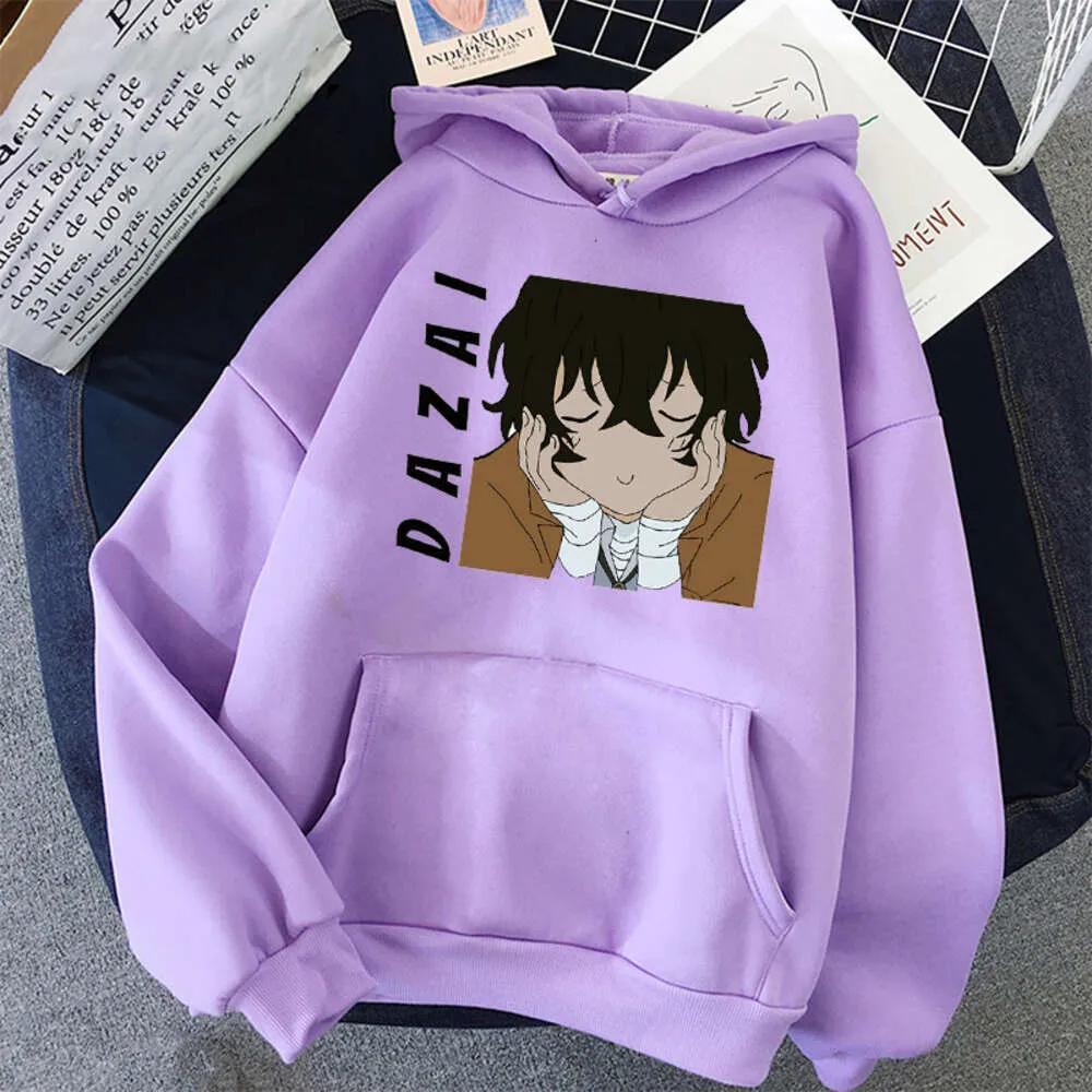 Kawaii Anime Bungou Stray Dogs Hoodies Lustige Dazai Osamu Cartoon Print Winter Oversize Haruku Casual Frauen Sweatshirts